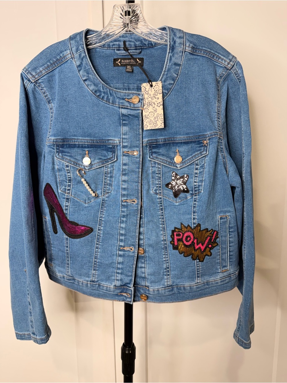 Blue Denim Jacket with patches